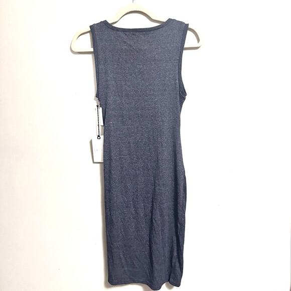 Leith Crewneck Sleeveless Bodycon Short Dress Casual Blue Gray Womens XS - Picture 4 of 5